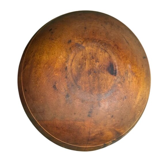 Large Vintage Wooden Salad Bowl patina rustic popcorn salad - Picture 3 of 16